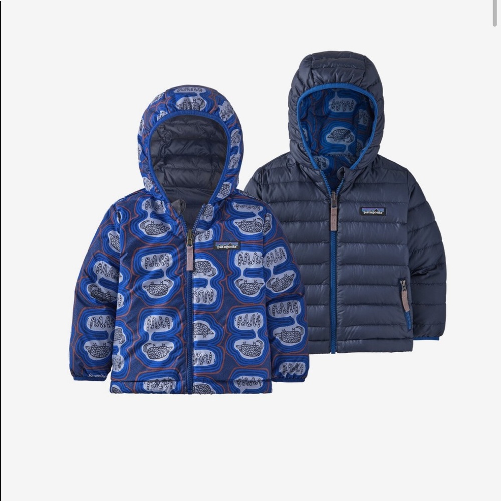 Toddler Patagonia Reversible Down Sweater Hoody.
